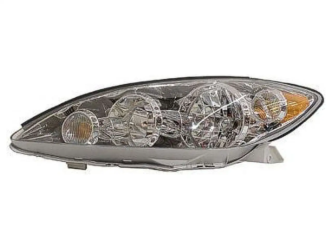 Left Driver Side Headlight Assembly - Chrome - Compatible with 2005 - 2006 Toyota Camry LE XLE 4-Bulb Design (USA Built)