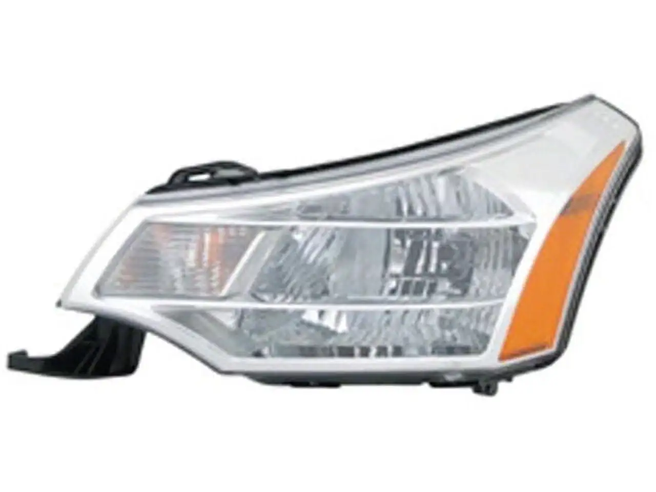 Left Driver Side Headlight Assembly - with Bright Chrome Trim - Compatible with 2008 - 2011 Ford Focus (Excludes 2010-2011 SES Sedan) 2009