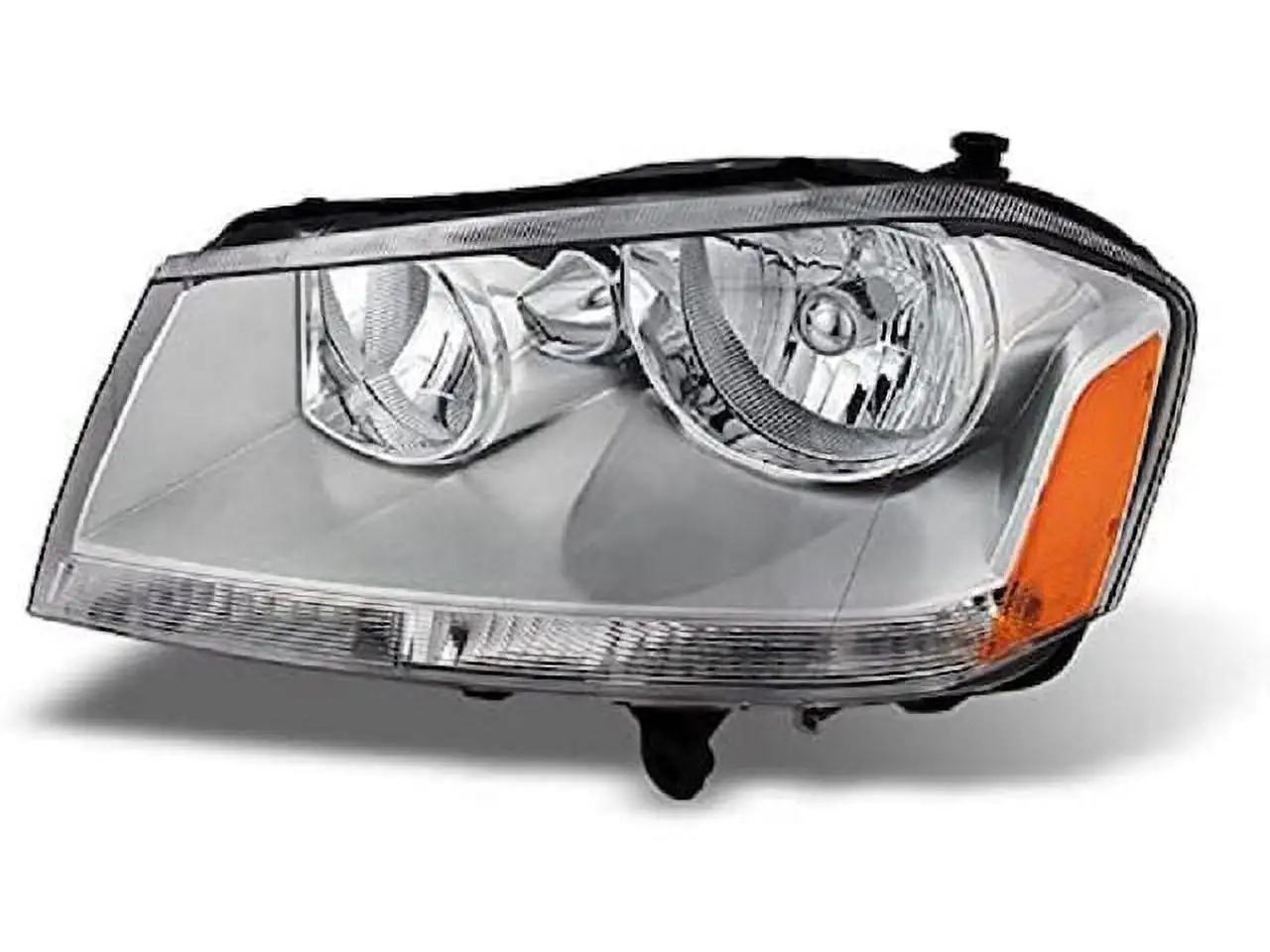 Left Driver Side Headlight Assembly - with Chrome Bezel - Compatible with 2008 - 2014 Dodge Avenger (Except RT) 2009 2010 2011 2012 2013