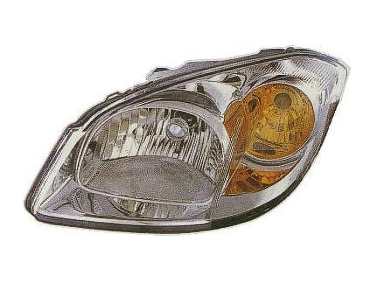 Left Driver Side Headlight Assembly - with Chrome Bezel - (without Bracket) - Compatible with 2005 - 2010 Chevy Cobalt 2006 2007 2008 2009