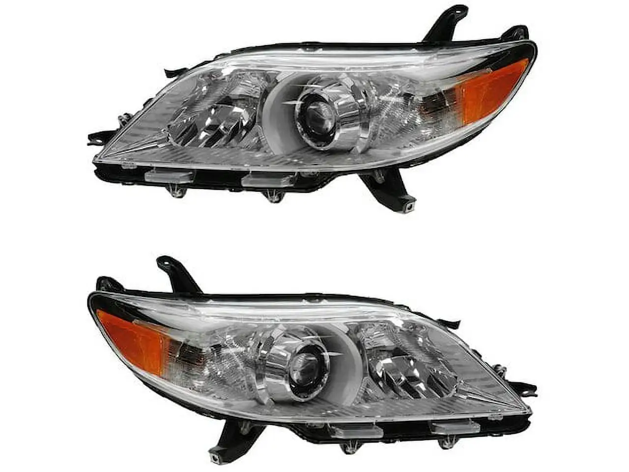 Left and Right Halogen Headlight Assembly Set of 2 - Clear Lens - Compatible with 2011 - 2020 Toyota Sienna 2012 2013 2014 2015 2016 2017 2018 2019