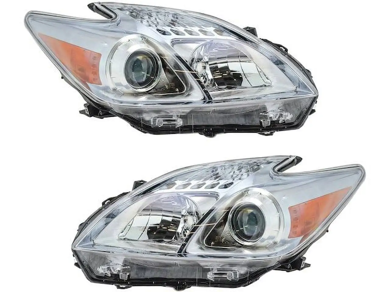 Left and Right Halogen Headlight Assembly Set of 2 - Compatible with 2010 - 2011 Toyota Prius