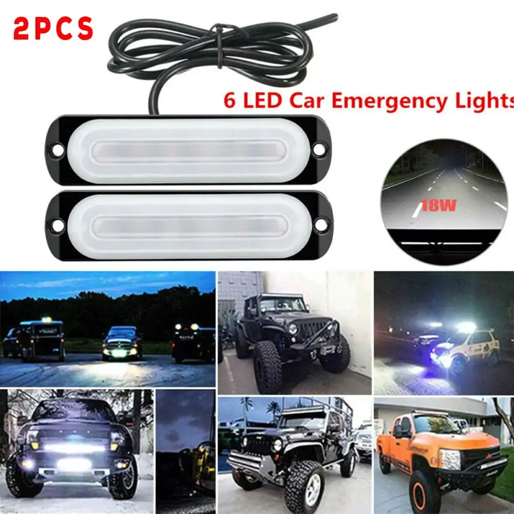 Leke 2Pcs 18W 6LED Work Light Bar Floods Spot Offroad 4WD Car SUV Driving Fog Lamp DC12V