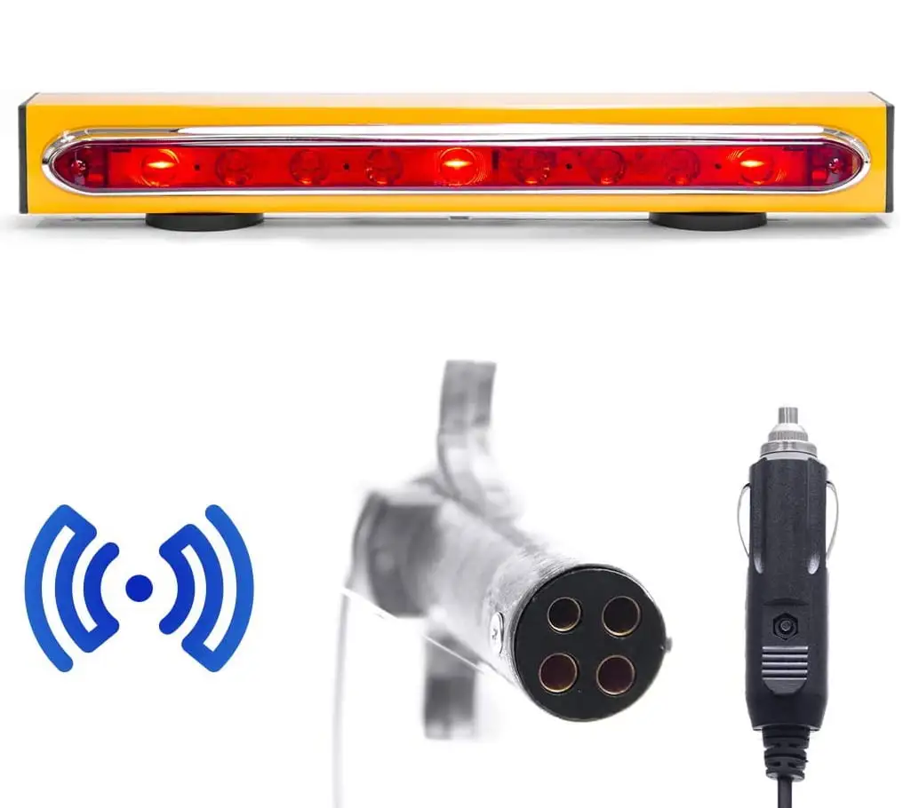 Master Tailgaters 19 Wireless Trailer Tow Light Bar - Ultra Bright LED with 4 Pin Round Transmitter