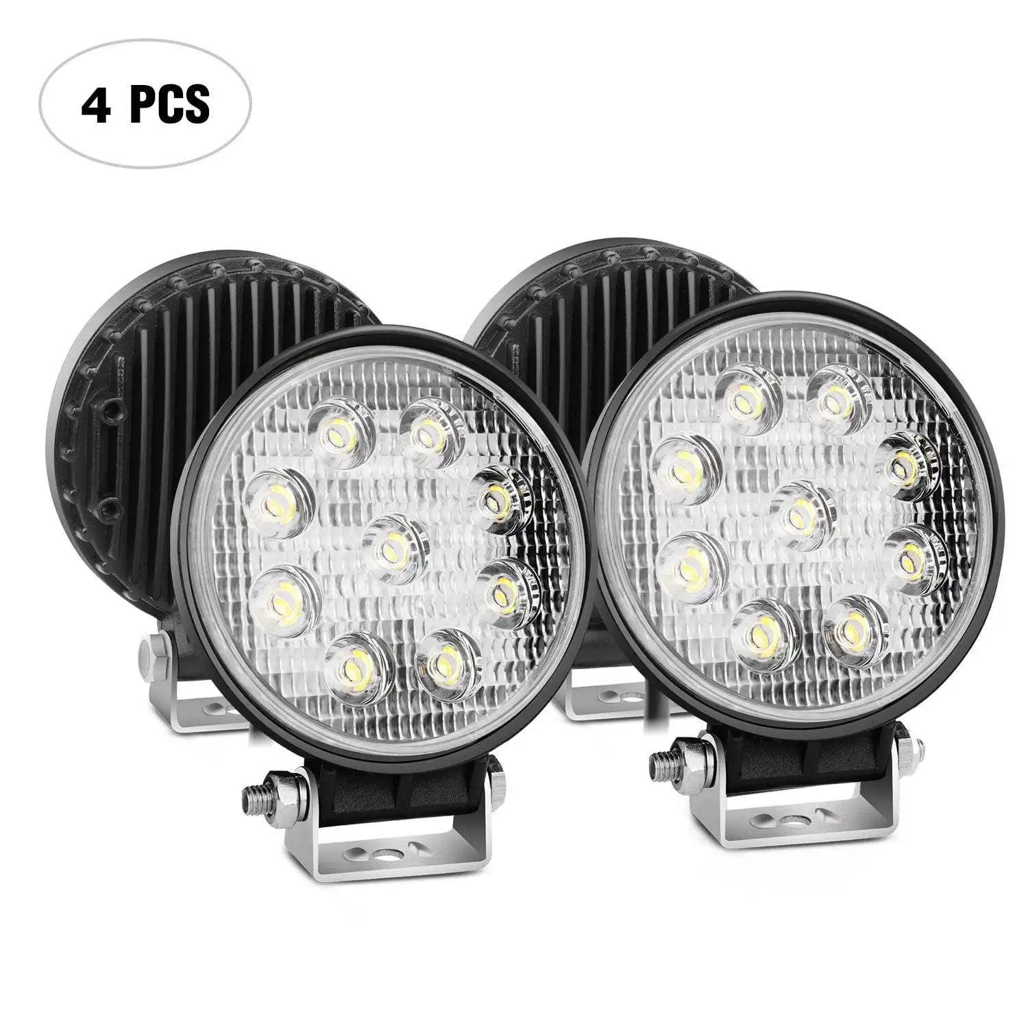 Nilight 2PCS 27W Round Spot LED Light Bar Driving Lamp Waterproof Jeep Off Road Fog Lights for Truck Car ATV SUV Jeep Boat 4WD ATV. 2 Years Warranty