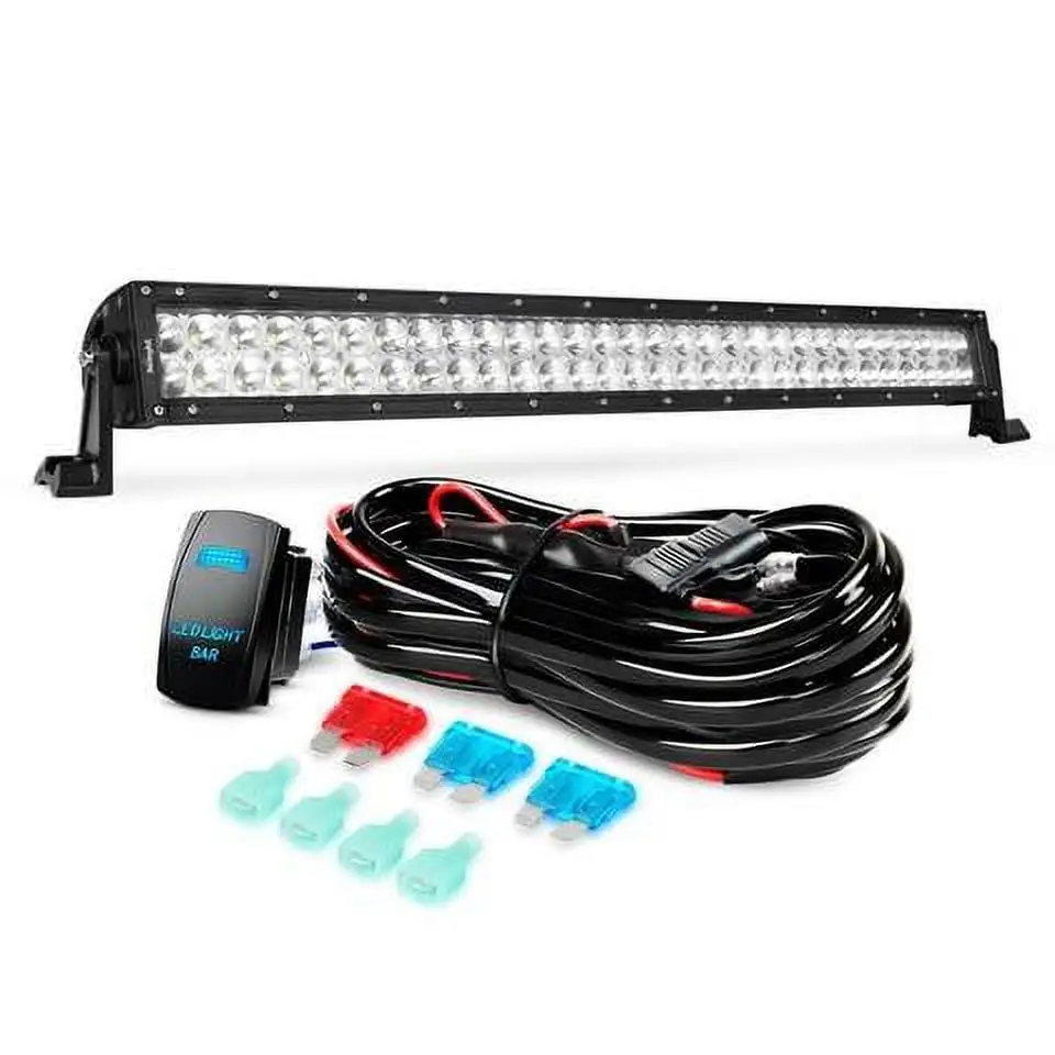 Nilight LED Light Bar 32 Inch 180W Spot Flood Combo Led Off Road Lights 12V 5Pin Rocker Switch LED Light Bar Wiring Harness Kit . 2 Years Warranty