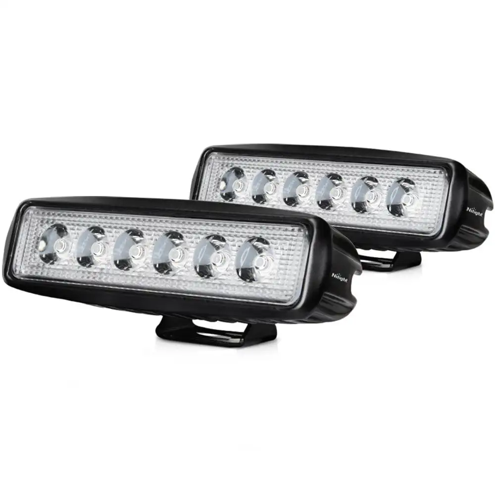 Nilight Led Light Bar 2PCS 18w Spot Driving Fog Light Off Road Lights Boat Lights driving lights Led Work Light SUV Jeep Lamp.2 years Warranty