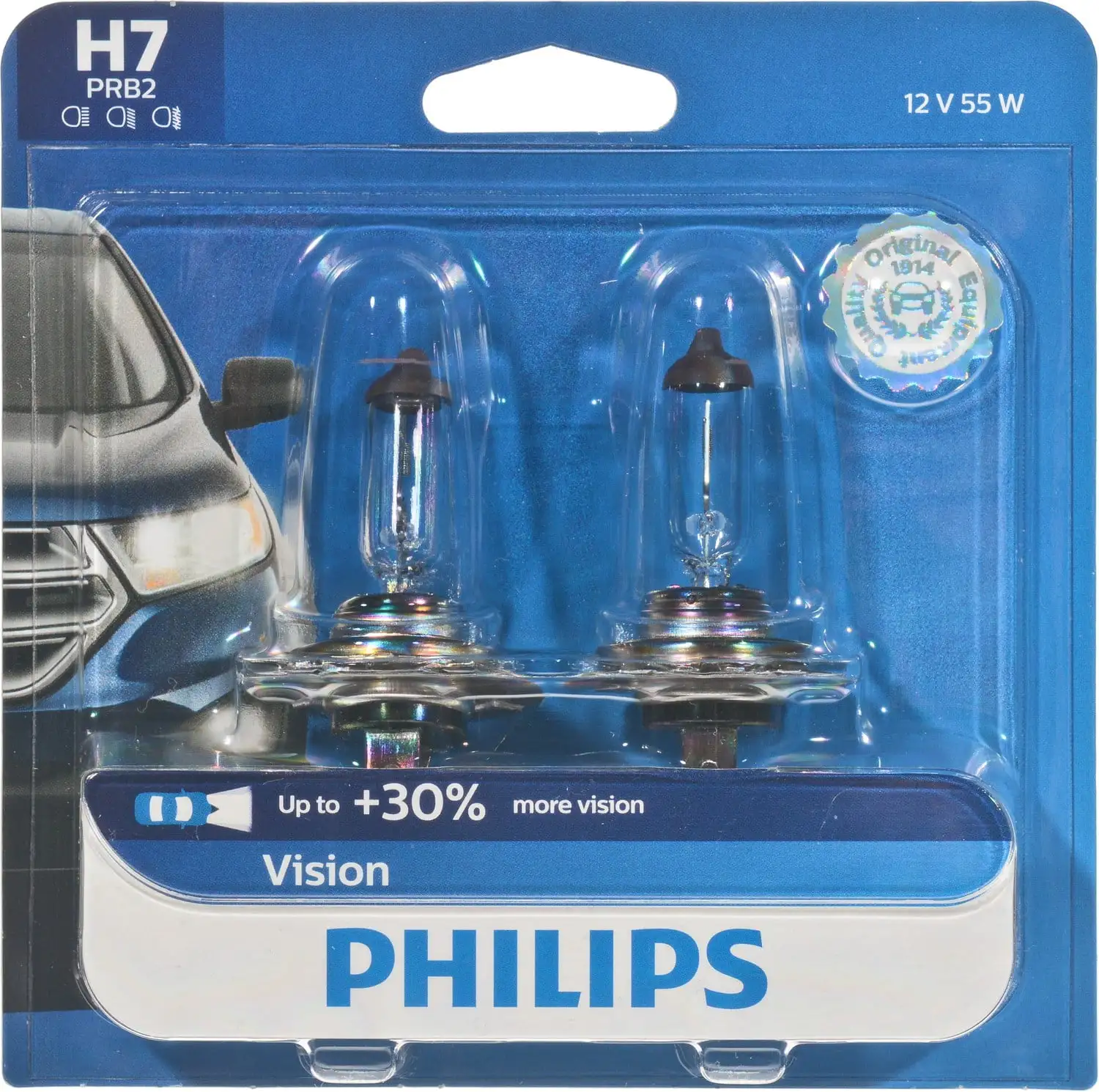 Philips H7 Vision Headlight. Pack of 2