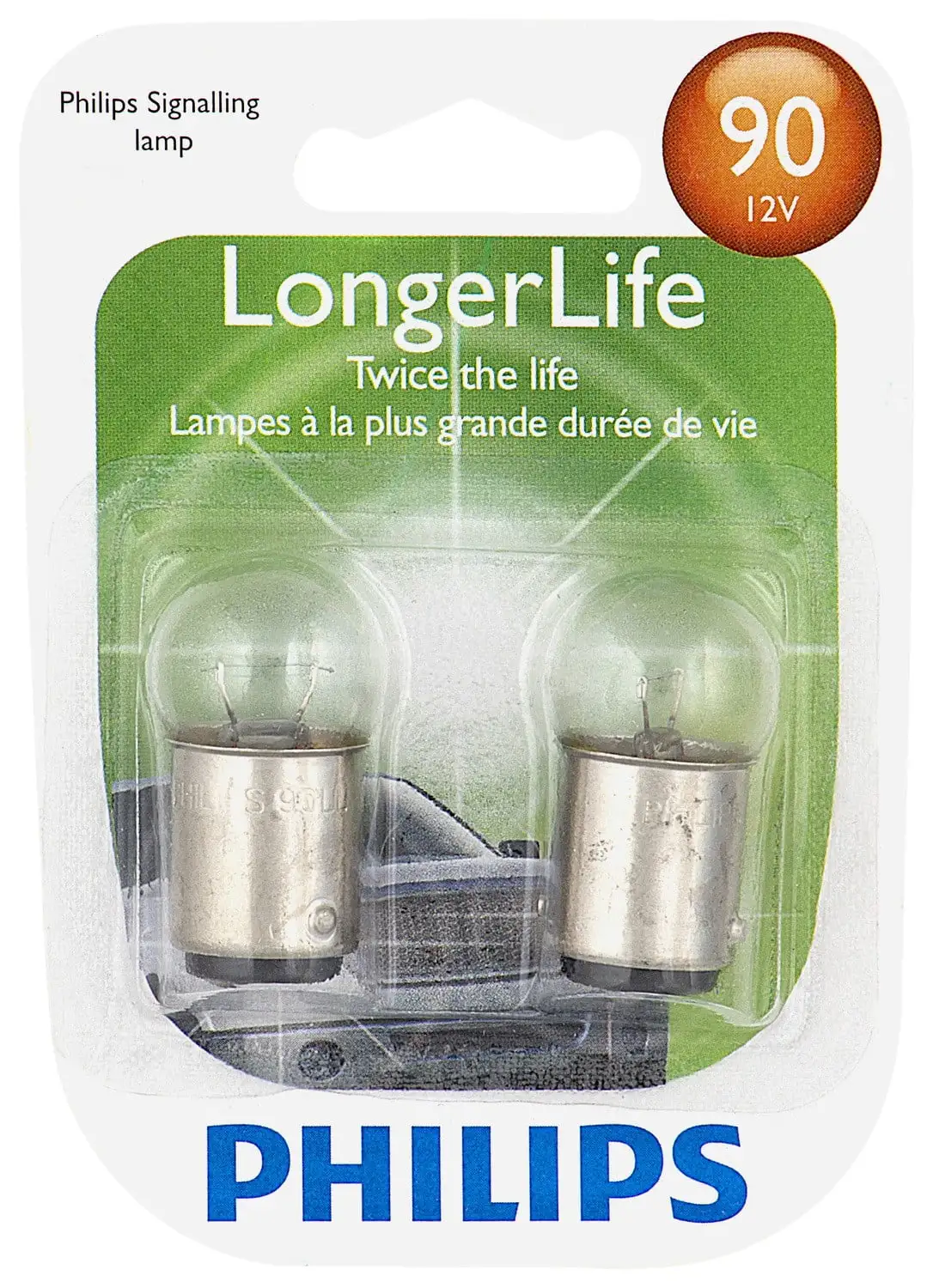 Philips Longerlife Miniature 90Ll. Ba15D. Glass. Always Change In Pairs!