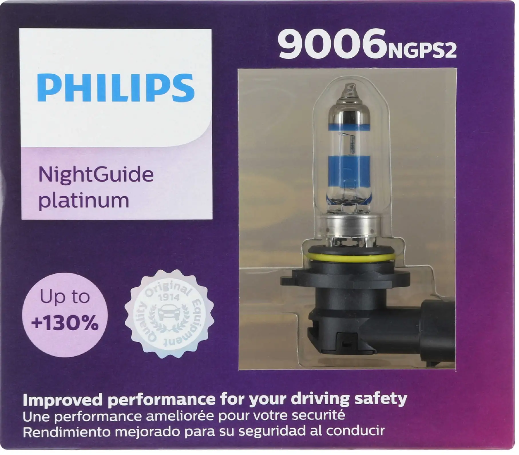 Philips Night Guide Platinum 9006 51W Two Bulbs Headlight Fog Light