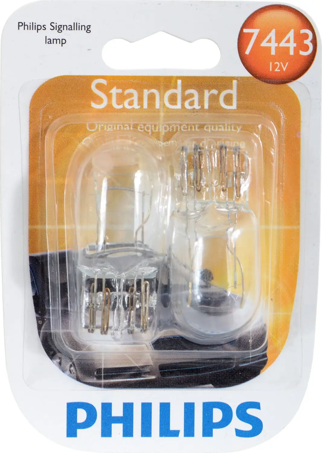 Philips Standard Miniature 7443. Clear. Push Type. Always Change In Pairs!