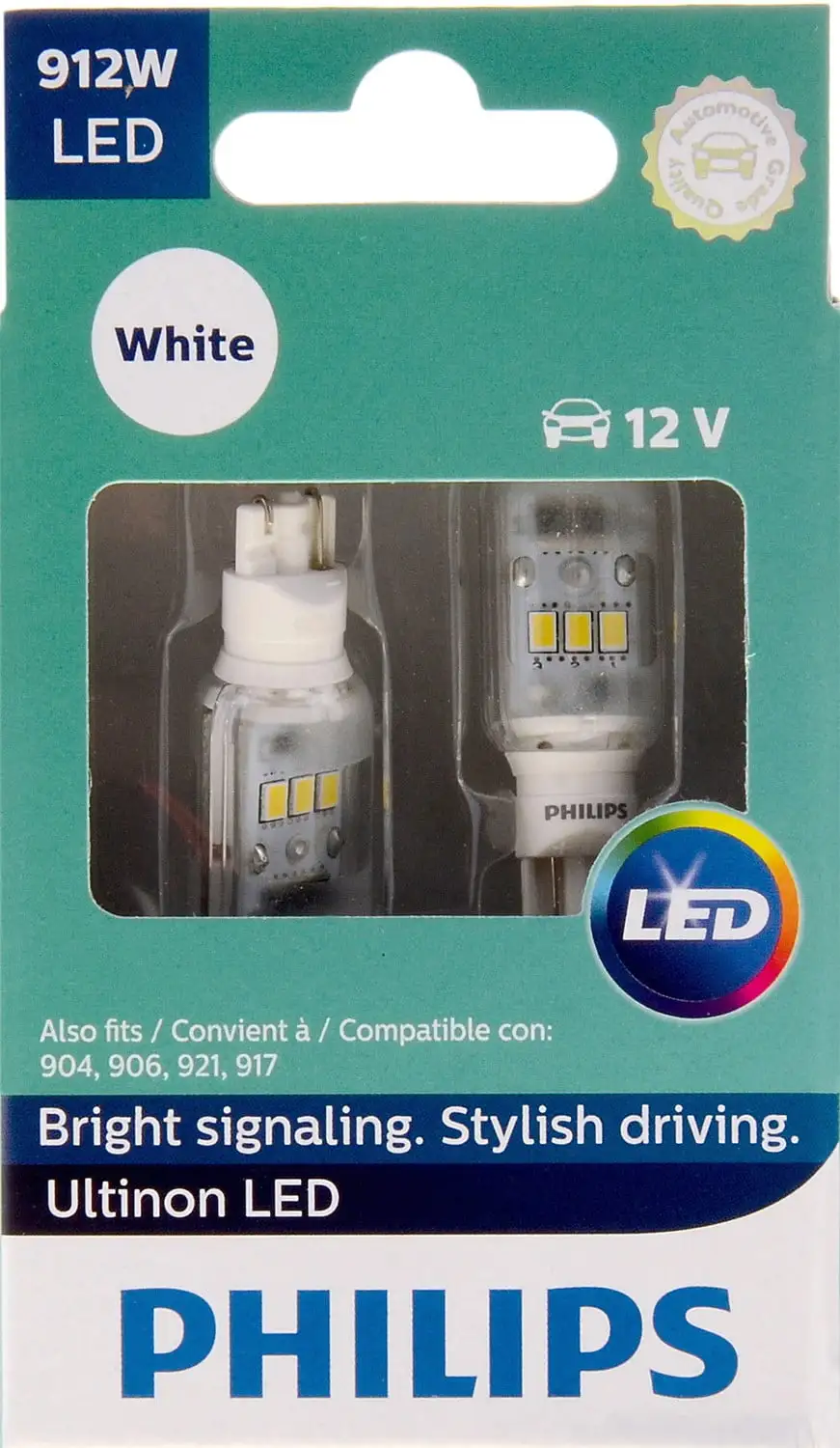 Philips Ultinon LED 912WLED. W2.1X9.5D. Plastic. Always Change In Pairs!