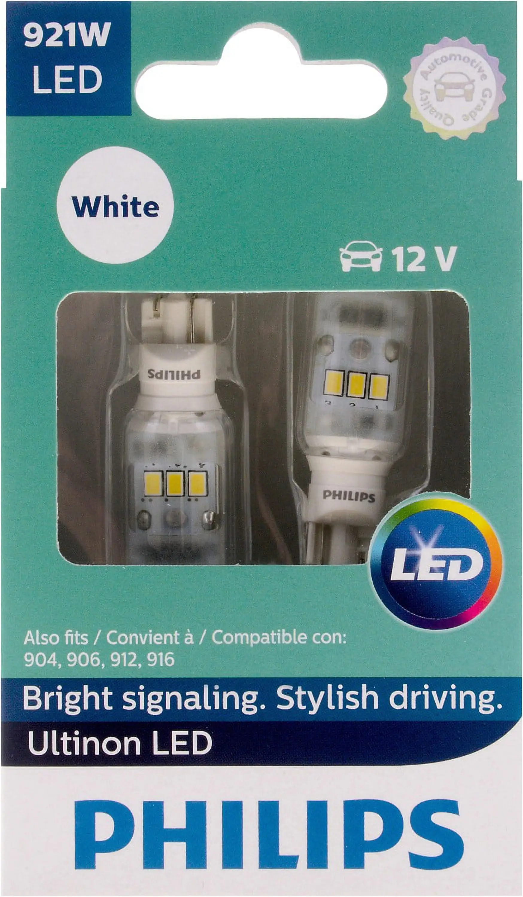 Philips Ultinon LED 921WLED. W2.1X9.5D. Plastic. Always Change In Pairs!