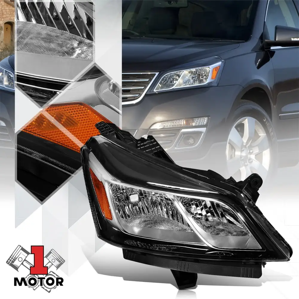 Right Passenger Side Black Headlights Factory Style Assembly for 13-17 Traverse 14 15 16 Fits select: 2013-2017 CHEVROLET TRAVERSE