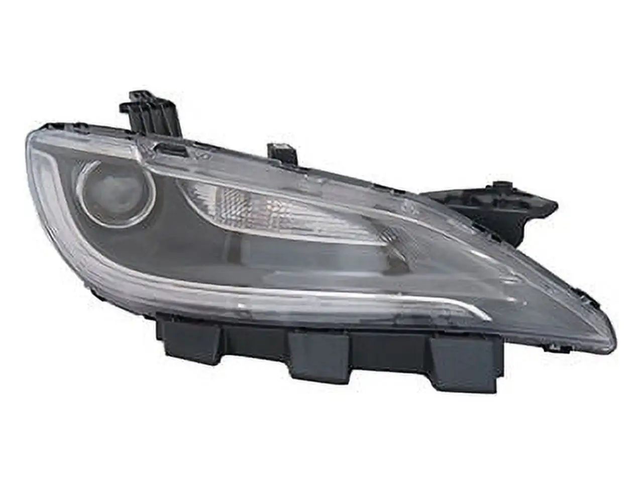 Right Passenger Side Halogen Headlight Assembly - with Chrome Bezel - Compatible with 2015 Chrysler 200 Limited and C (with LED Daytime Running Lights)