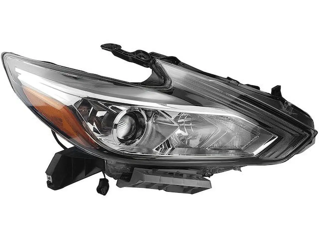 Right Passenger Side Halogen Headlight Assembly - with Chrome Bezel - Compatible with 2016 - 2018 Nissan Altima Sedan without LED Daytime Running Lights 2017