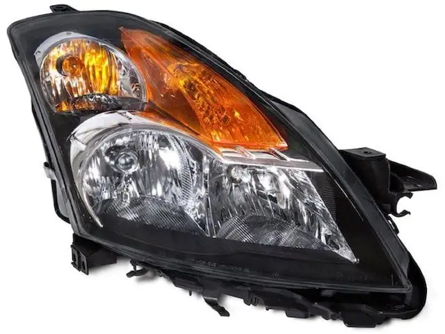 Right Passenger Side Halogen Headlight Assembly - with Black Bezel - Compatible with 2007 Nissan Altima