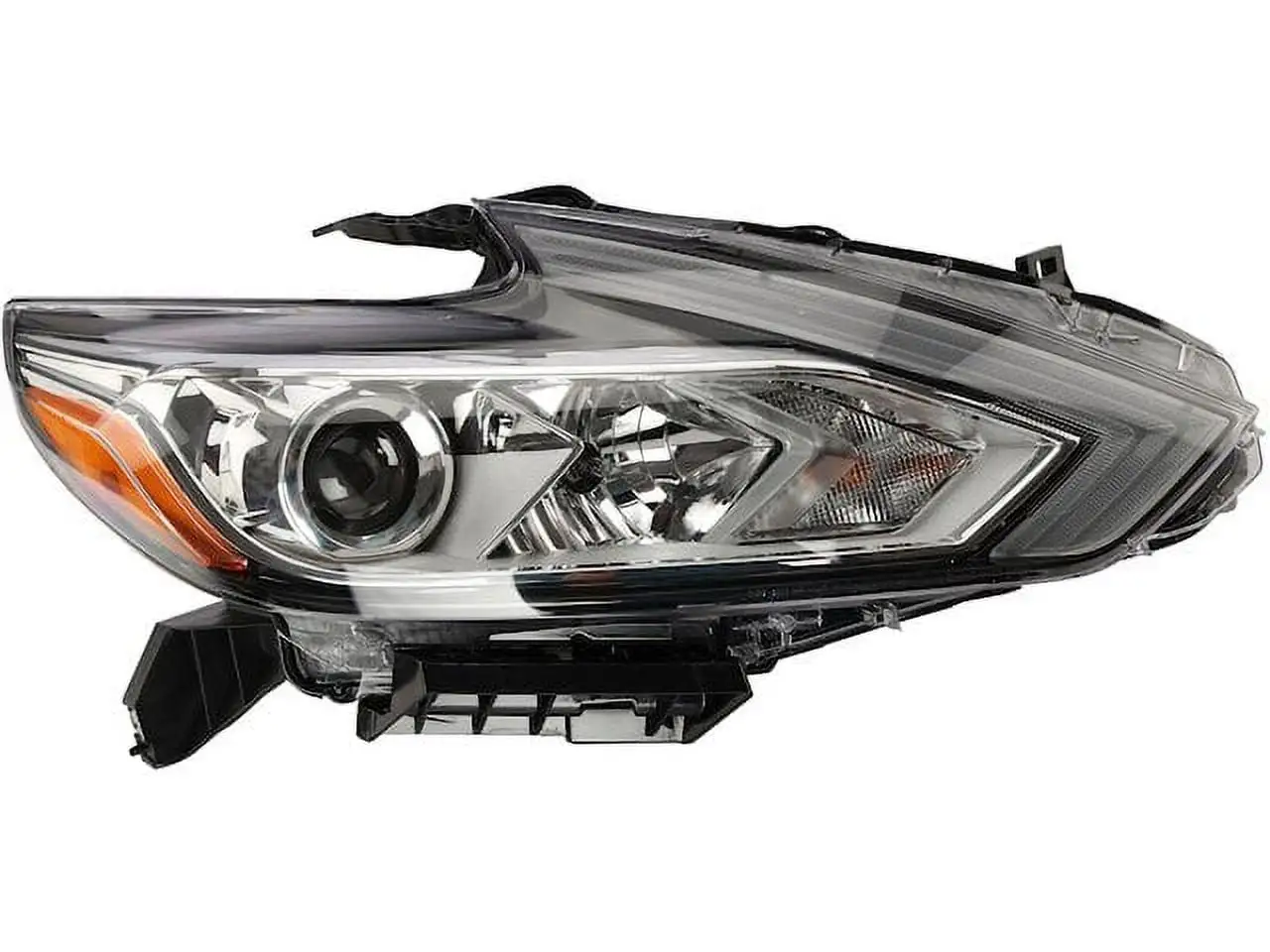 Right Passenger Side Halogen Headlight Assembly - with Black Bezel - Compatible with 2016 - 2018 Nissan Altima without LED Running Lights 2017