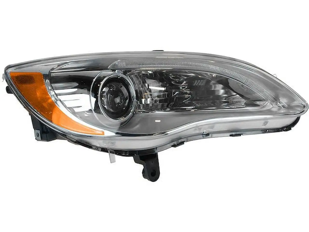 Right Passenger Side Halogen Headlight Assembly - with Chrome Bezel - Compatible with 2011 - 2014 Chrysler 200 2012 2013