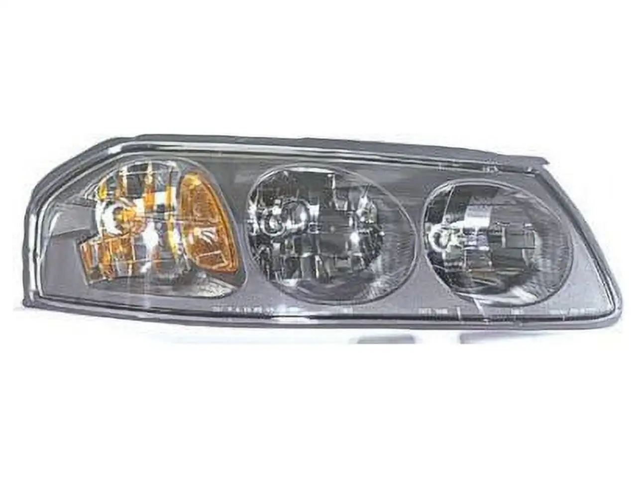 Right Passenger Side Headlight Assembly - Black Bezel - with Bulb Shield Over Center Bulb - Compatible with 2000 - 2004 Chevy Impala (Up To 02/05/2004) 2001 2002 2003