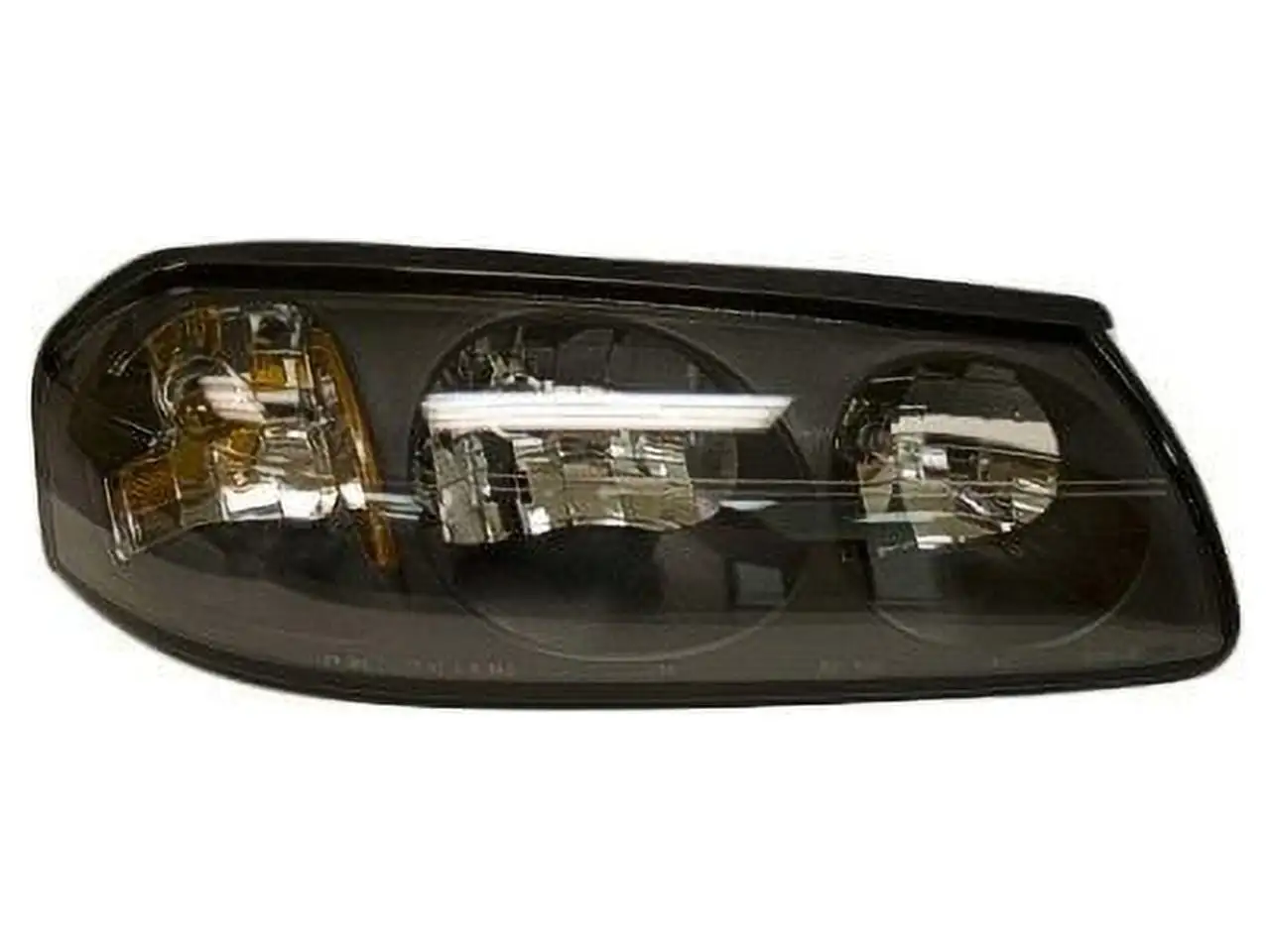 Right Passenger Side Headlight Assembly - Black Bezel. without Center Bulb Shield - Compatible with 2004 - 2005 Chevy Impala (From 02/06/2004)