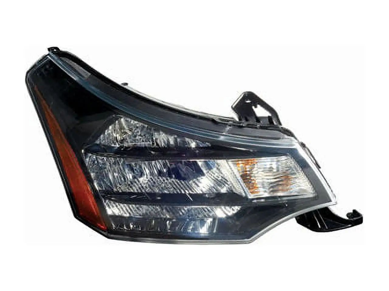 Right Passenger Side Headlight Assembly - Black and Chrome Trim - Compatible with 2009 - 2011 Ford Focus 2010