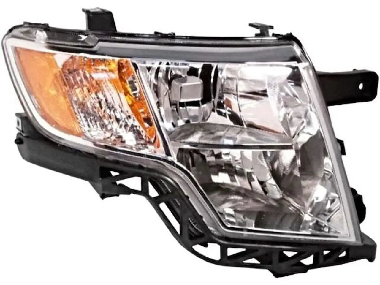 Right Passenger Side Headlight Assembly - Bright Bezel - Compatible with 2007-2008 Ford Edge. 2009-2010 Ford Edge Except Sport (without Logo)