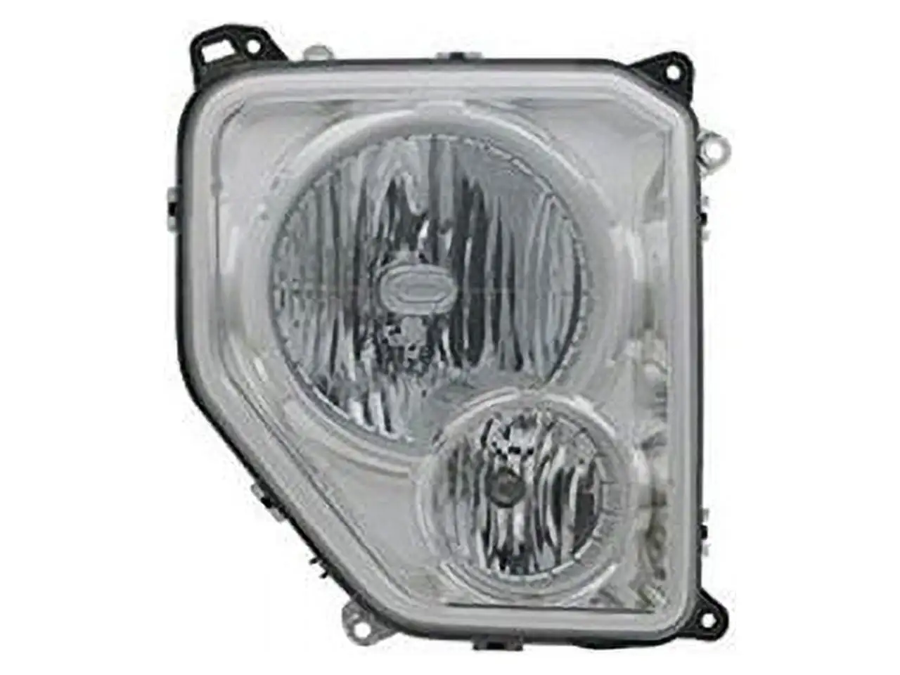 Right Passenger Side Headlight Assembly - Chrome Bezel - Compatible with 2008 - 2009 Jeep Liberty with Fog Lights with Oval Bulb Shield