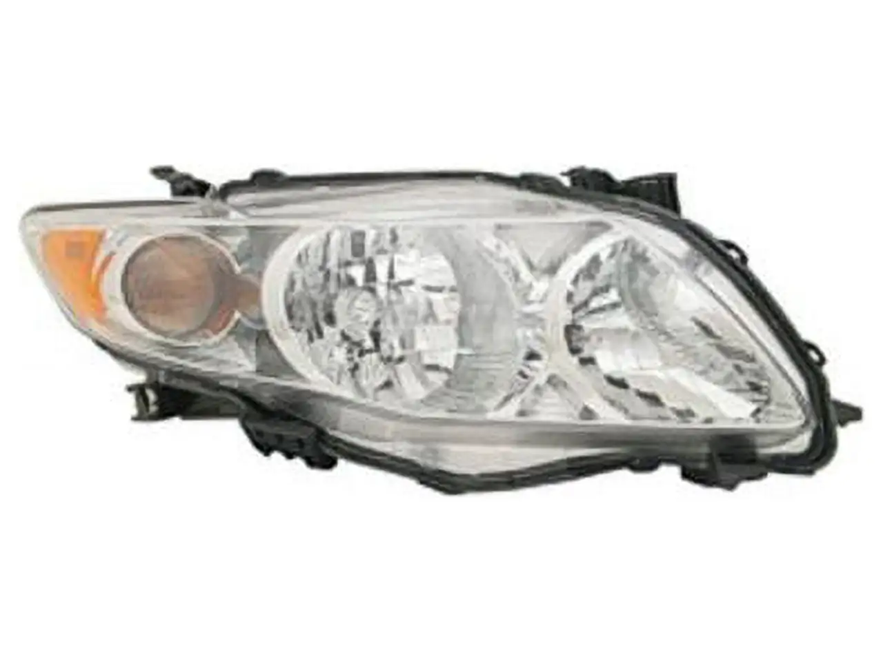 Right Passenger Side Headlight Assembly - Chrome - Compatible with 2009 - 2010 Toyota Corolla