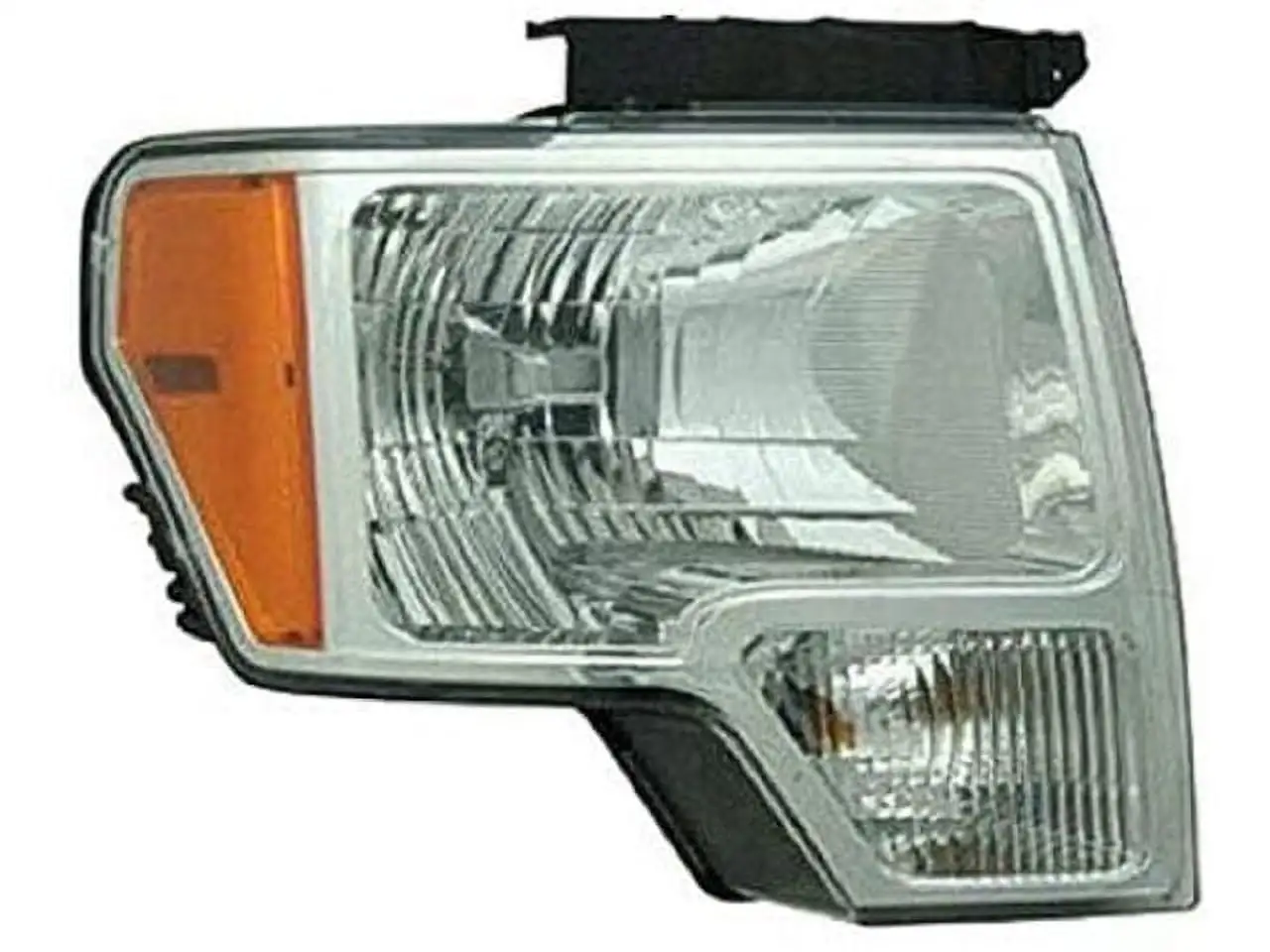 Right Passenger Side Headlight Assembly - with Chrome Trim - Compatible with 2009 - 2014 Ford F-150 (Except Hrly-Dvsn and SVT Models) 2010 2011 2012 2013