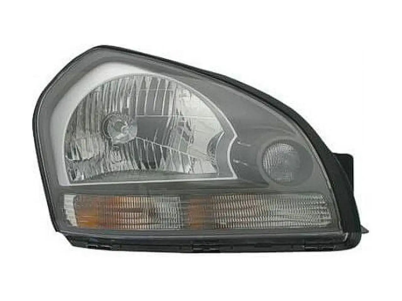 Right Passenger Side Headlight Assembly - Clear Reflector with Gray Bezel - Compatible with 2005 - 2009 Hyundai Tucson 2006 2007 2008