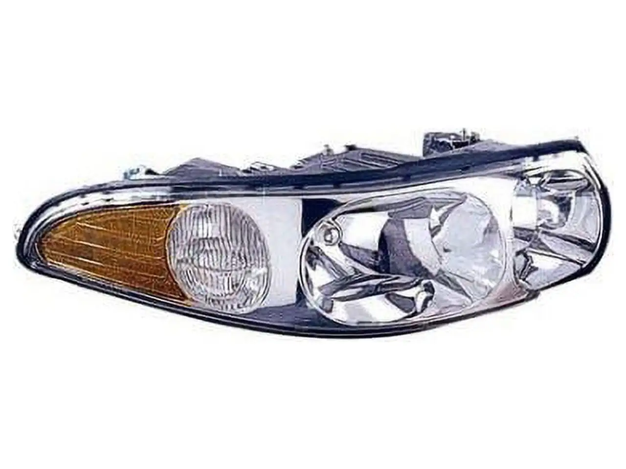 Right Passenger Side Headlight Assembly - Custom Models - with Marker Light and Fluted High Beam Surface - Compatible with 2000 - 2005 Buick LeSabre 2001 2002 2003 2004