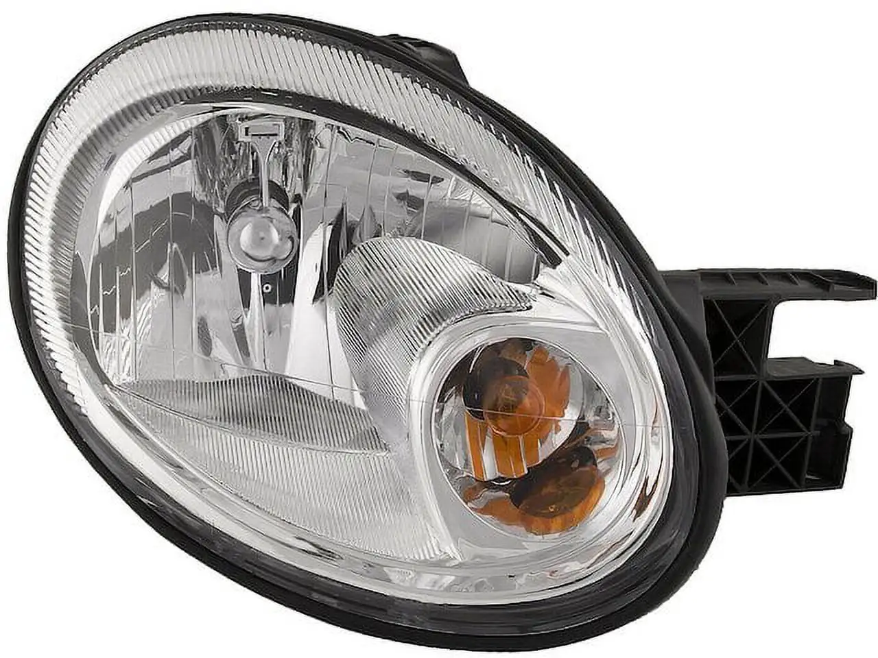 Right Passenger Side Headlight Assembly - LMB - Bright Bezel - Compatible with 2003 - 2005 Dodge Neon (From 5/12/2003) Without Headlamp Level System 2004