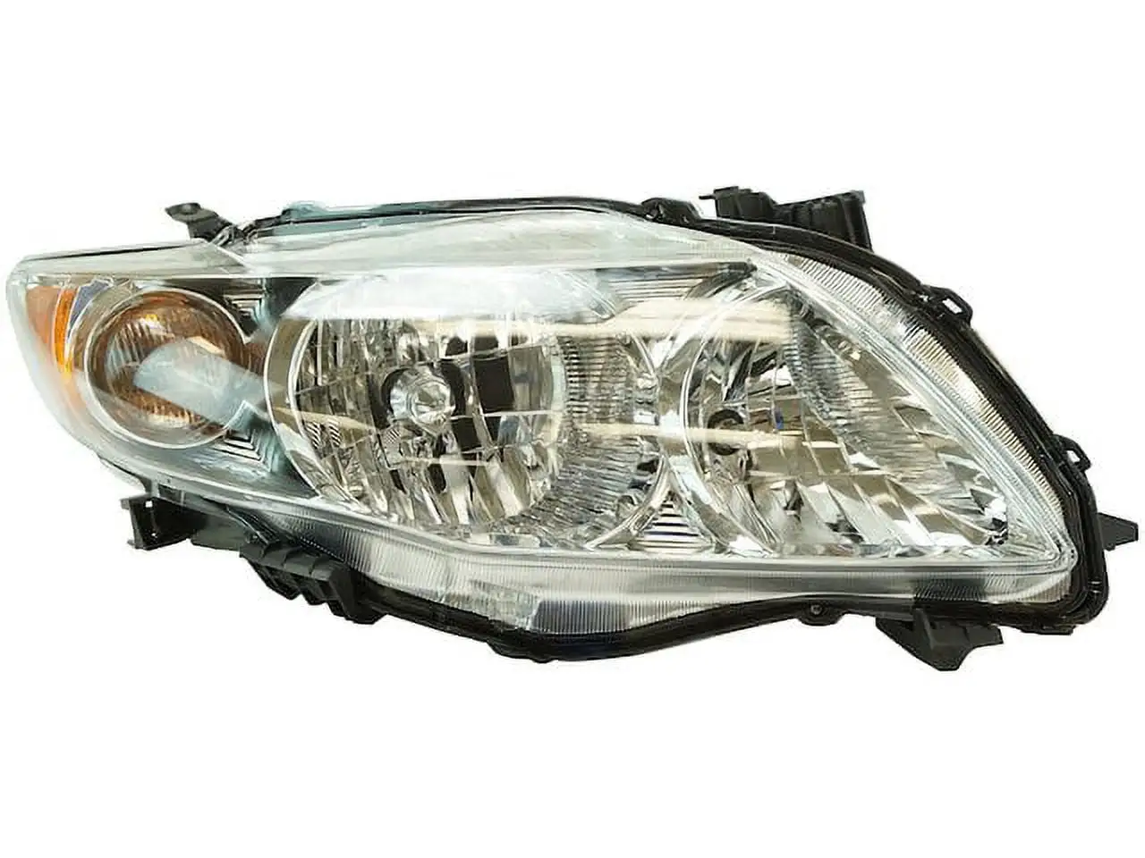 Right Passenger Side Headlight Assembly - with Chrome Housing - Compatible with 2009 - 2010 Toyota Corolla