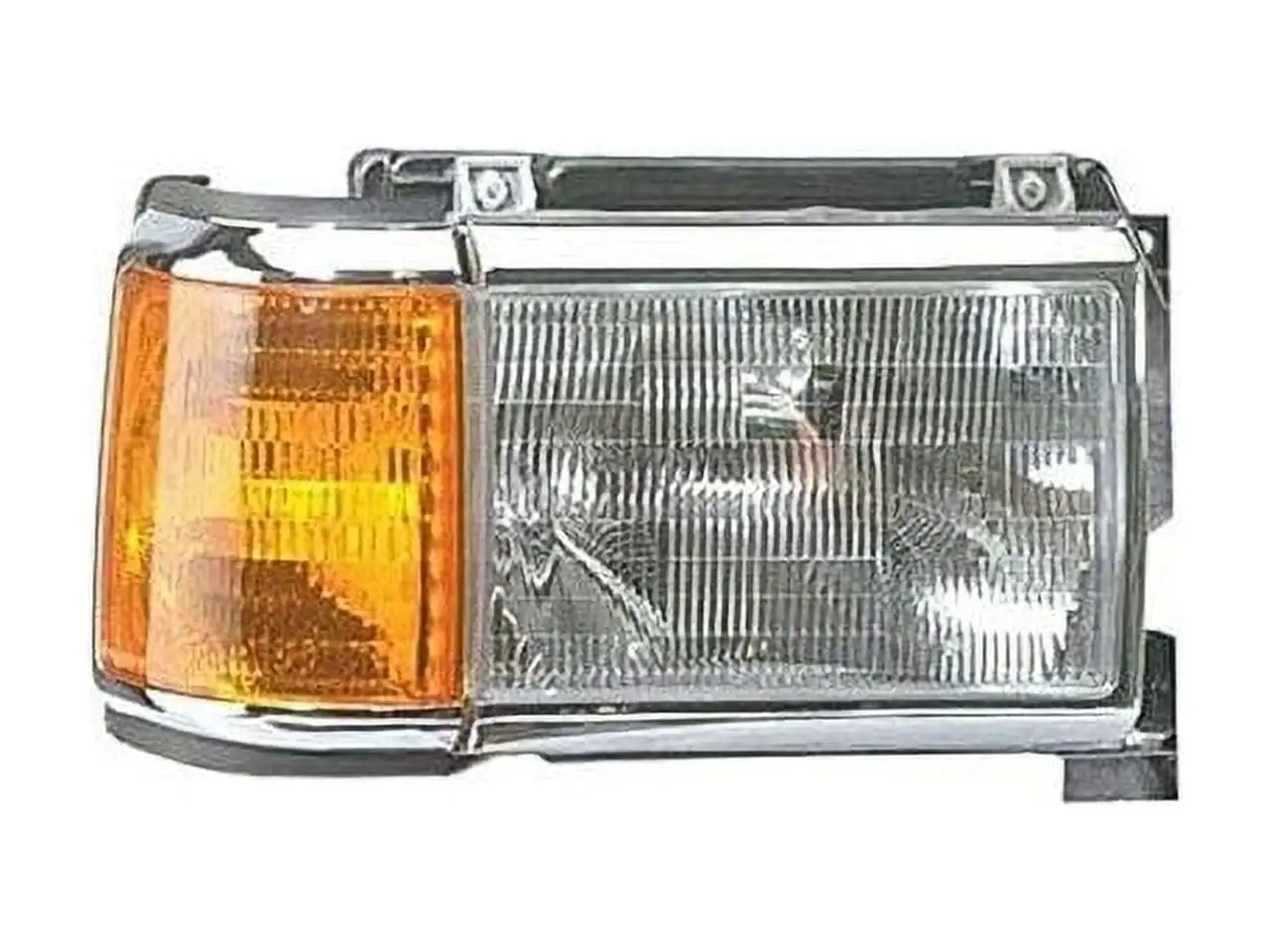 Right Passenger Side Headlight Assembly - with Chrome Trim - Compatible with 1987 - 1991 Ford F-150 1988 1989 1990