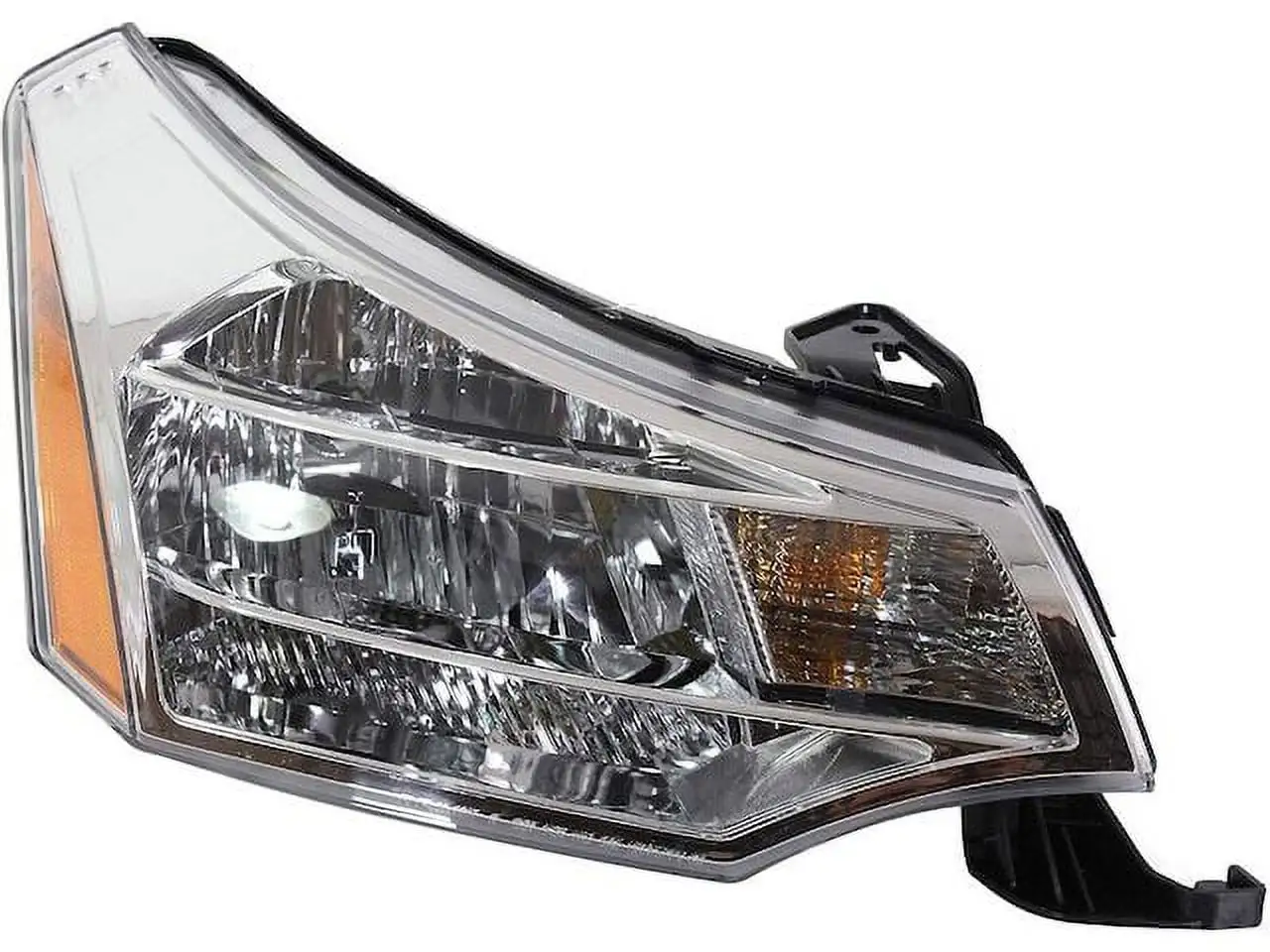 Right Passenger Side Headlight Assembly with Chrome Trim - Compatible with 2008 - 2011 Ford Focus (Excludes 2010 2011 Sedan SES Models) 2009