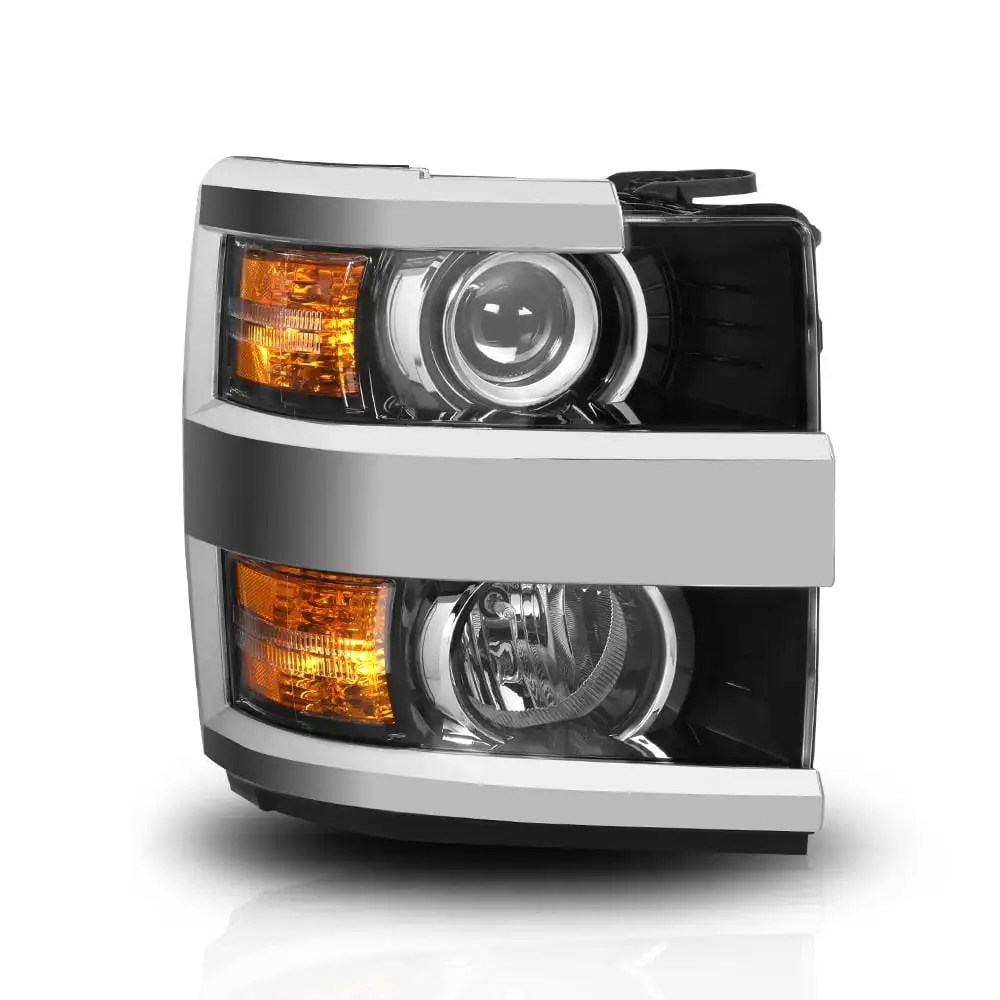 Right RH Passenger Side Chrome Projector Headlight Assembly for 15-19 Silverado 16 17 18 Fits select: 2015-2019 CHEVROLET SILVERADO