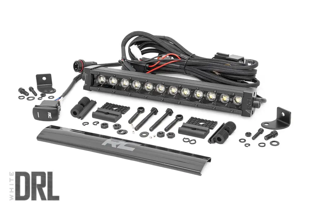 Rough Country 12 Black Series Single Row LED Light Bar | Amber DRL- 70712BLDRLA