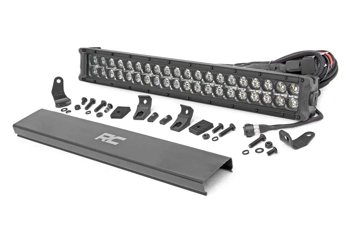 Rough Country 20 Black Series Dual Row LED Light Bar | Amber DRL - 70920BDA