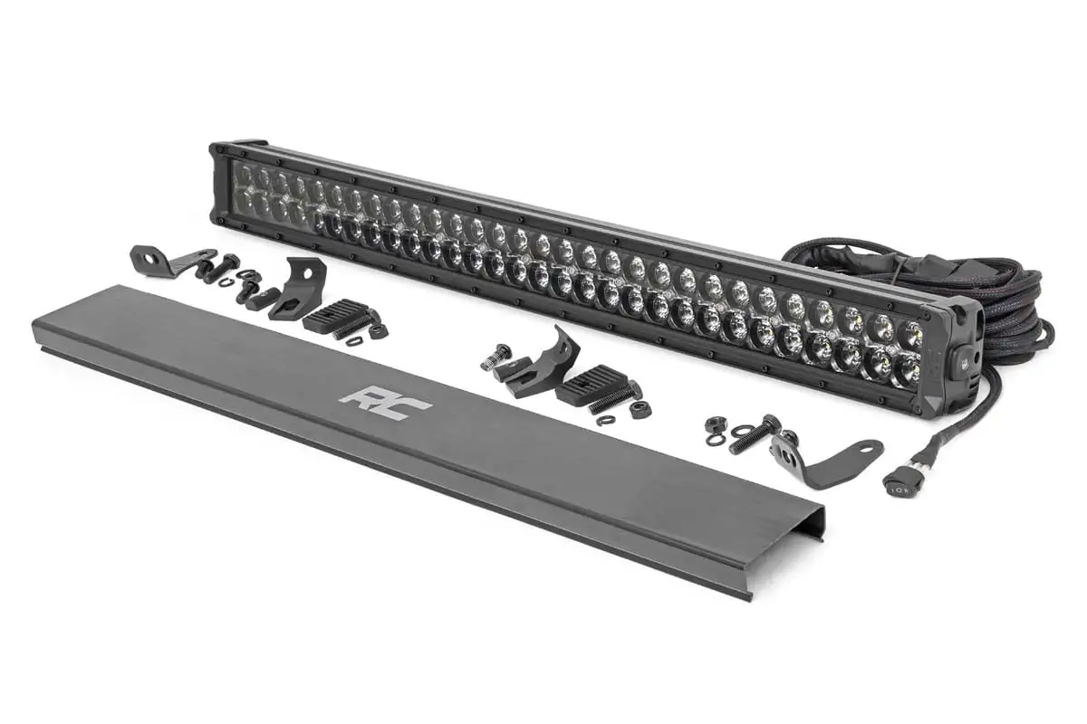 Rough Country 30 Black Series Dual Row CREE LED Light Bar | White DRL - 70930BD