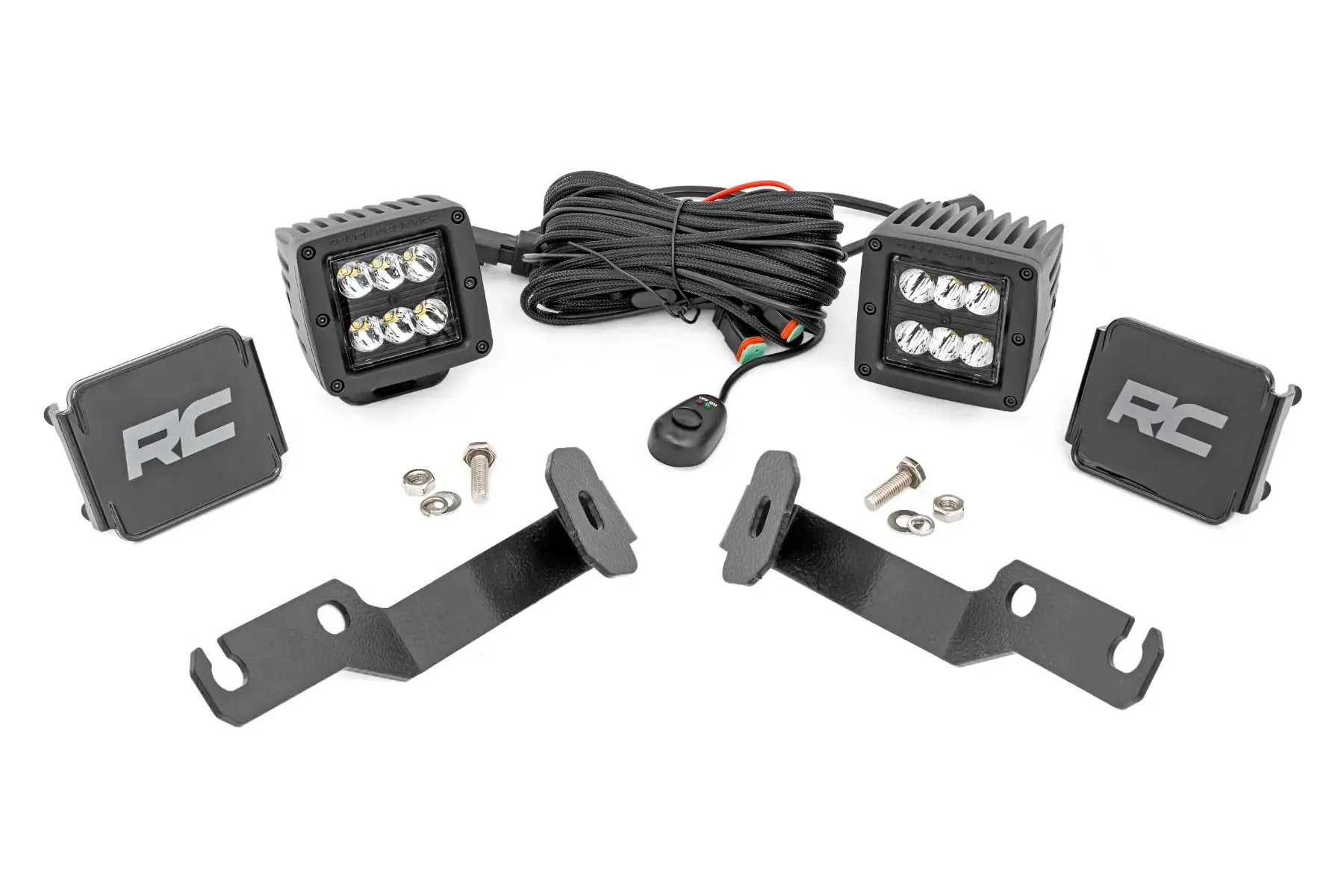 Rough Country Low Profile LED Ditch Light Kit for 05-15 Tacoma | Spot - 71087