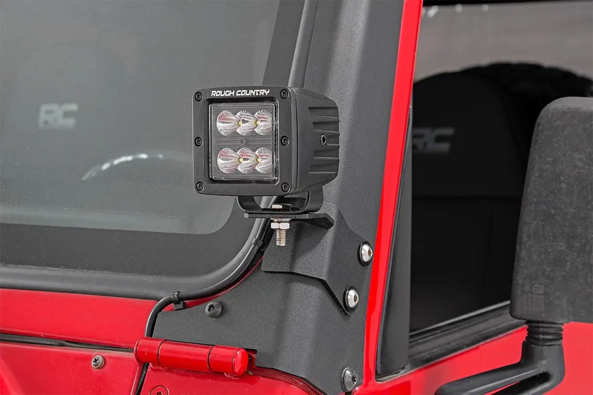 Rough Country Lower A-Pillar Light Mounts for 1997-2006 Jeep Wrangler TJ - 70046