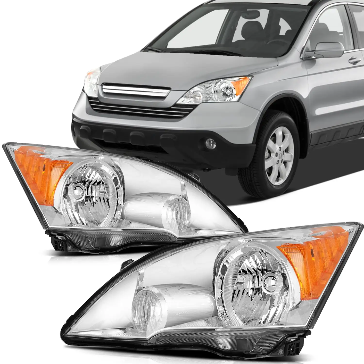 SCITOO Headlight Assembly Fit For Honda CR-V 2007-2011 Headlamp