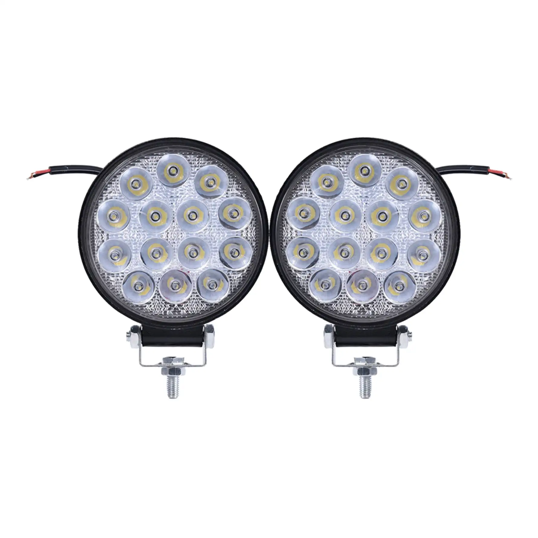 SEBLAFF 2 PCS 4'' 42W Led Flood Round Work Light Offroad Truck Car SUV ATV Driving Lamp