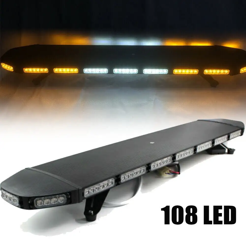 SHZICMY 108LED 47 Strobe Light Bar Emergency Beacon Warn Tow Truck Response Light