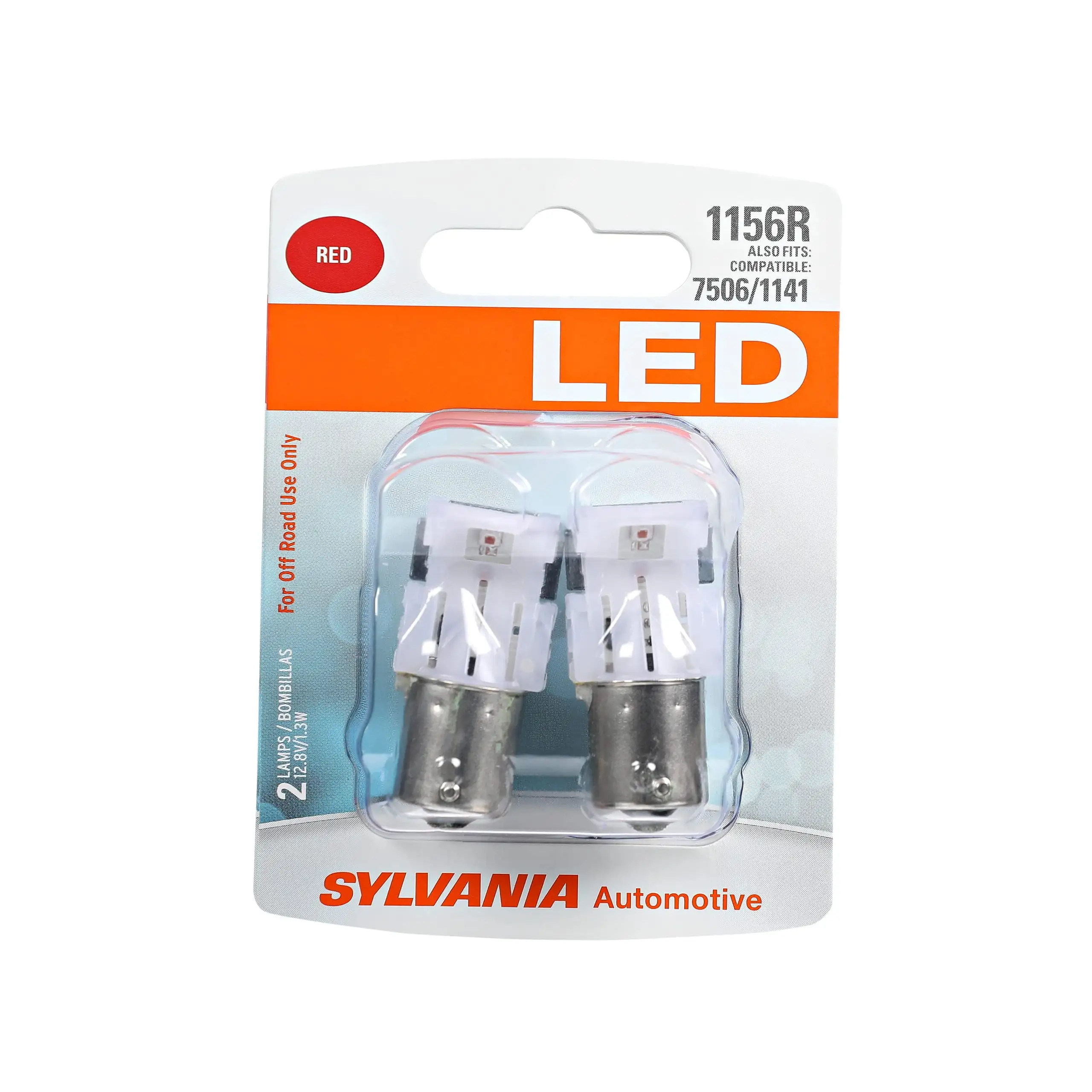 SYLVANIA - 1156 LED MMF7 Red Mini Bulb - Bright LED Bulb. Ideal for Stop and Tail Lights (Contains 2 Bulbs)