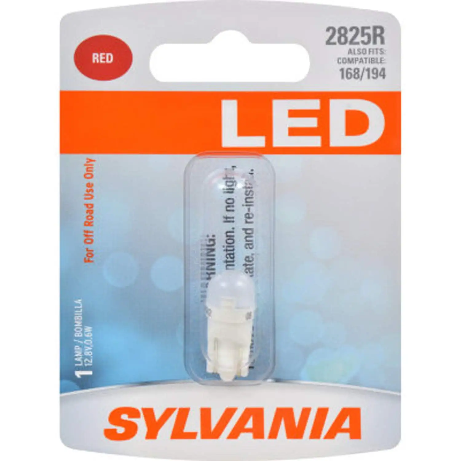 SYLVANIA - 2825 T10 SE33 W5W LED Red Mini Bulb - Bright LED Bulb. Ideal for Interior Lighting (Contains 1 Bulb)