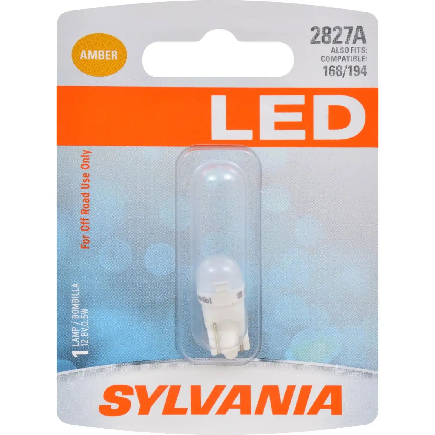 SYLVANIA - 2827 T10 SE33 W5W LED Amber Mini Bulb - Bright LED Bulb. Ideal for Roof Marker. Side Marker and More. (Contains 1 Bulb)