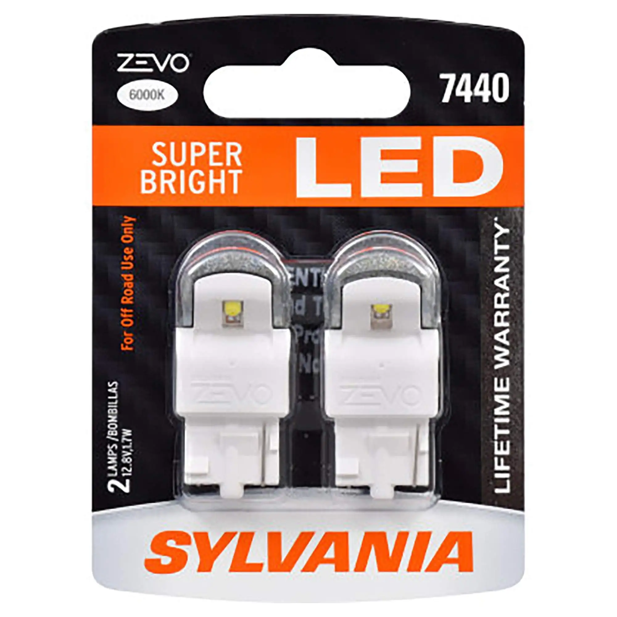 SYLVANIA - 7440 T20 MMF7 ZEVO LED White Bulb - Bright LED Bulb. Ideal for Daytime Running Lights (DRL) and Back-Up/Reverse Lights (Contains 2 Bulbs)