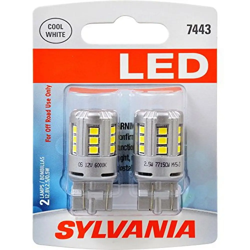 SYLVANIA 7443 T20 White LED Bulb. (Contains 2 Bulbs)